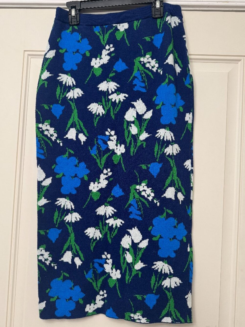 Kate Spade Target Maxi Knit Skirt Blue Floral Maximalist Whimsical